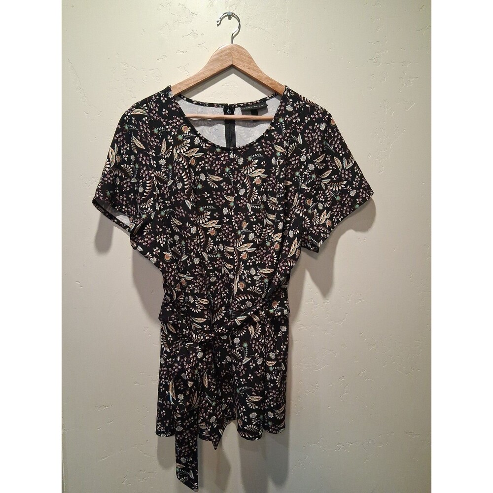 Lane Bryant Size 20 Fitted Lena Self Tie Belt Floral Peplum Zipper Career Church